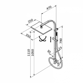 Душевая стойка для душа GRB Hidromasaje Prisma без смесителя хром 058728