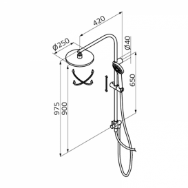 Душевая стойка для душа GRB Hidromasaje без смесителя хром 058764