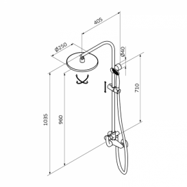 Душевая стойка для душа GRB Ten Pro раздвижная со смесителем хром 10465500