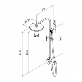 Душевая стойка для душа GRB Ten Pro фиксированная со смесителем хром 10465500XL