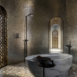 Душевая стойка для душа Hansgrohe Axor Starck Nature 240 1jet с термостатом матовый черный 12672670