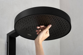 Душевая стойка для душа Hansgrohe Rainfinity Showerpipe 360 1jet с термостатом матовый черный 26853670