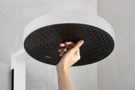 Душевая стойка для душа Hansgrohe Rainfinity Showerpipe 360 1jet с термостатом матовый белый 26853700