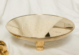 Душевая стойка для душа THG Broadway a Manettes с термостатом и верхним душем золото A04 H44 00064TRCD+ A04 H44 00286