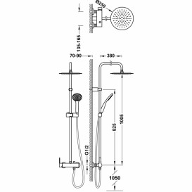 Душова стійка для душу Tres Lex-Tres з одноважільним змішувачем хром 18119102