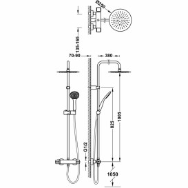 Душова стійка для душу Tres з термостатом хром 18138502