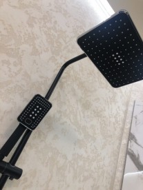 Душевая стойка для душа Vema Wellness с термостатом черный матовый V08232F0202