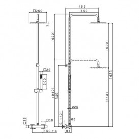 Душова стійка для душа Vema Wellness з термостатом хром V08231B0010
