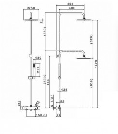 Душова стійка для душа Vema Wellness з термостатом хром V08230B0010