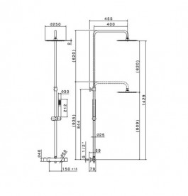 Душевая стойка для душа Vema Wellness с термостатом черный матовый V08230F0202