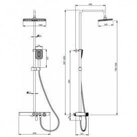 Душевая стойка для душа Vema Wellness с термостатом хром V08232B0010