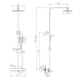 Душова стійка для душа Volle De la Noche з термостатом чорний 10-40-9300-black