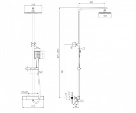 Душевая стойка для душа Volle Leon с термостатом хром 15219200