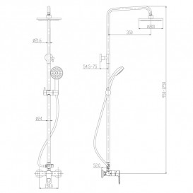 Душевая стойка для душа Volle Leon с термостатом хром 15219200