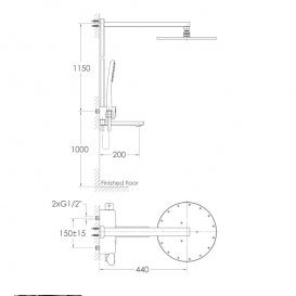 Душевая стойка для ванны Imprese Smart Click с термостатом хром ZMK101901091