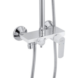 Душевая стойка для ванны Kroner KRP Armada-W063 со смесителем хром/белый CV024315