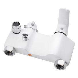 Душевая стойка для ванны Kroner KRP Armada-W063 со смесителем хром/белый CV024315