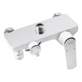 Душевая стойка для ванны Kroner KRP Armada-W063 со смесителем хром/белый CV024315