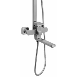 Душевая стойка для ванны Kroner KRP Edelstahl Kubus-ESG067 со смесителем и душевым гарнитуром нержавеющая сталь CV035451