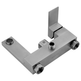 Душова стійка для ванни Kroner KRP Edelstahl Kubus-ESG064 із змішувачем та душовим гарнітуром нержавіюча сталь CV035452