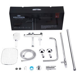 Душевая стойка для ванны Kroner KRP Essen-W063 со смесителем и душевым гарнитуром хром/белый CV024318