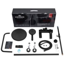 Душевая стойка для ванны Kroner KRP Graz-SCH063 со смесителем черный CV031332