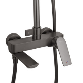 Душевая стойка для ванны Kroner KRP Graz-GRP063 со смесителем графит CV031333