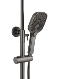 Душова стійка для ванни Kroner KRP Makon-GRP063T зі змішувачем та душовим гарнітуром графіт CV033859