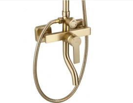 Душова стійка для ванни Rea Argus із змішувачем матове золото REA-P7841