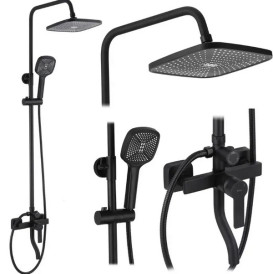 Душова стійка для ванни Rea Argus із змішувачем чорний REA-P2389