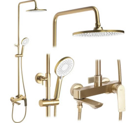Душова стійка для ванни Rea Avalon із змішувачем матове золото REA-P2400
