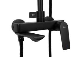 Душова стійка для ванни Rea Avalon із змішувачем чорний REA-P8811