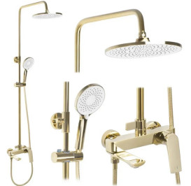 Душевая стойка для ванны Rea Avalon со смесителем золото REA-P8812