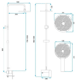 Душова стійка для ванни Rea Avalon із змішувачем матова мідь REA-P2418
