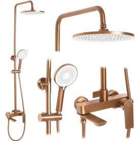 Душевая стойка для ванны Rea Avalon со смесителем матовая медь REA-P2418