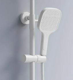 Душевая стойка для ванны Rea Bari со смесителем белый матовый REA-P0895