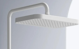 Душевая стойка для ванны Rea Bari со смесителем белый матовый REA-P0895