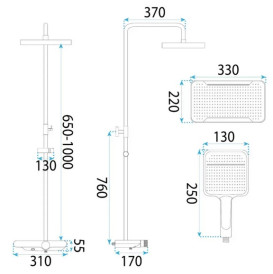 Душевая стойка для ванны Rea Bari со смесителем белый матовый REA-P0895