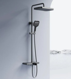 Душова стійка для ванни Rea Bari зі змішувачем графіт REA-P0890