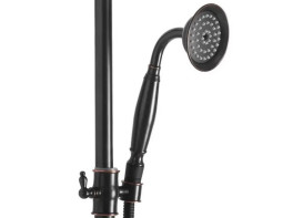 Душевая стойка для ванны Rea Bergamo со смесителем черный REA-P5001