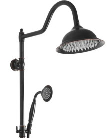 Душевая стойка для ванны Rea Bergamo со смесителем черный REA-P5001