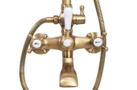 Душевая стойка для ванны Rea Bergamo со смесителем бронза REA-P5002