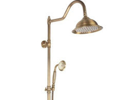 Душевая стойка для ванны Rea Bergamo со смесителем бронза REA-P5002