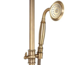 Душевая стойка для ванны Rea Bergamo со смесителем бронза REA-P5002