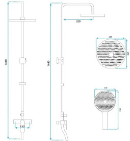Душова стійка для ванни Rea Bloom зі змішувачем хром REA-P9527
