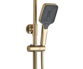 Душевая стойка для ванны Rea Helix со смесителем матовое золото REA-P6621