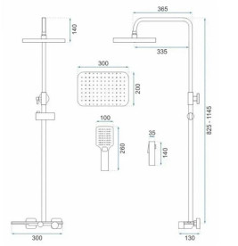 Душова стійка для ванни Rea Helix із змішувачем хром REA-P6620