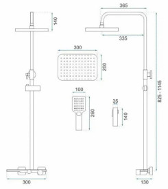 Душова стійка для ванни Rea Helix із змішувачем матовий нікель REA-P6622
