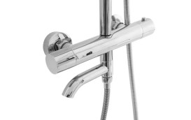 Душова стійка для ванни Rea Lungo з термостатом хром REA-P6607