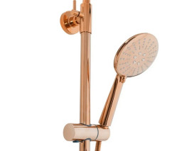 Душевая стойка для ванны Rea Lungo с термостатом розовое золото REA-P6606